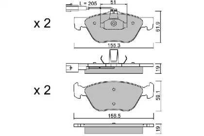 Комплект тормозных колодок AISIN BPFI-1036